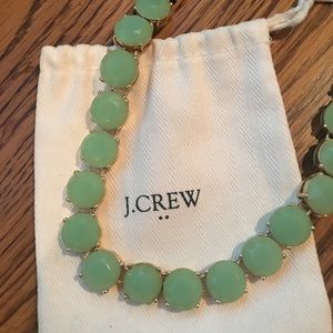 J. Crew mint and gold necklace with jewelry bag!